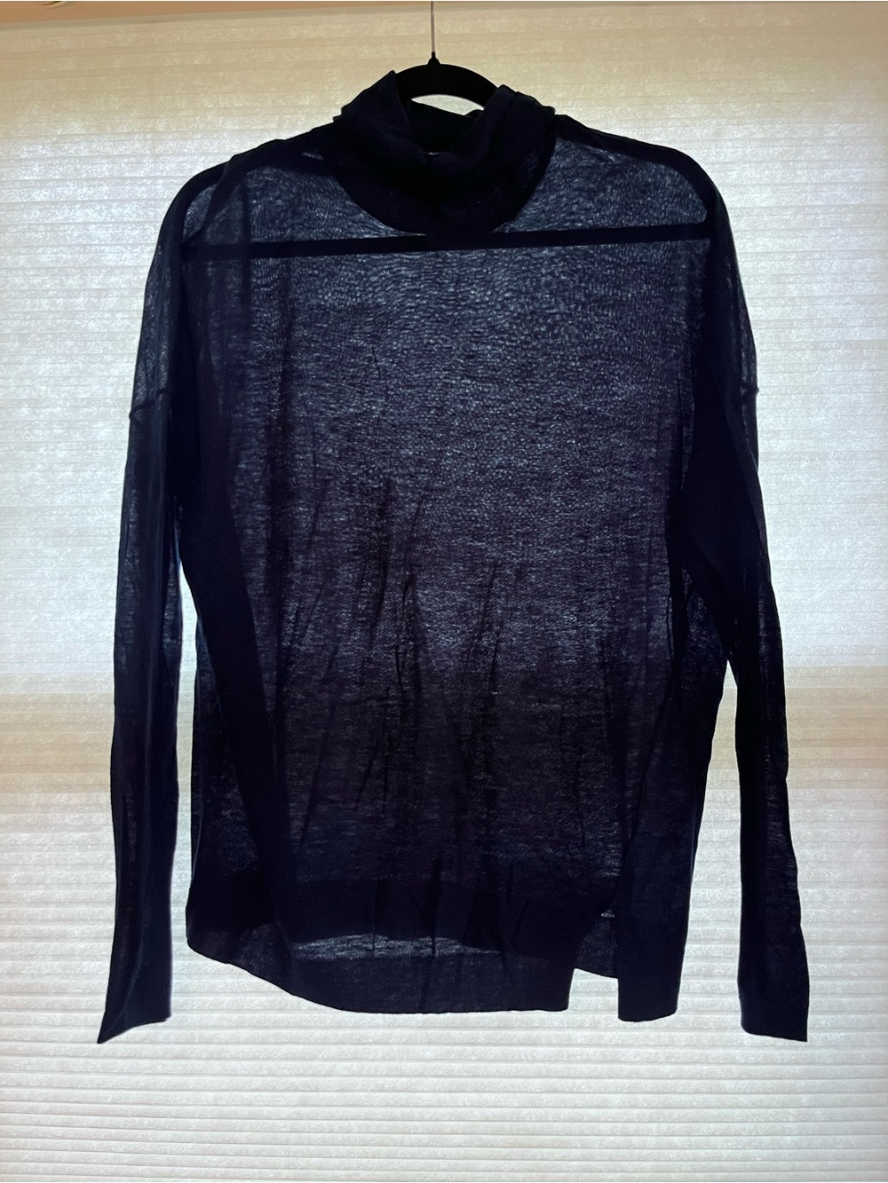 Vince Navy Sheer Lightweight Knit Turtleneck Sweater